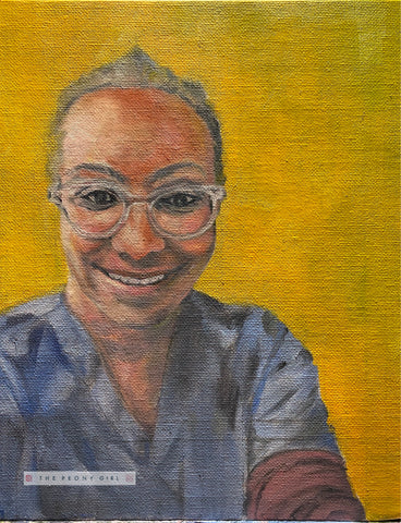 Oil portrait painting of Dr Karen Oso - Portrait for NHS Heroes