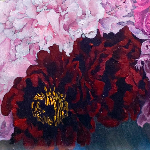Deep red with shadows - Peonies from Wisley Garden