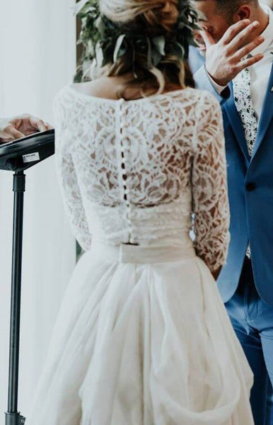 2 piece lace wedding dress