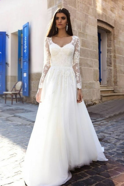a line wedding dress sleeves