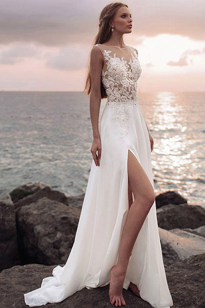 beach wedding gowns