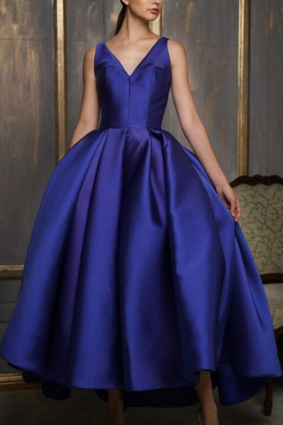 royal blue asymmetrical dress