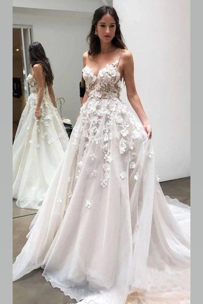 sheer floral wedding dress