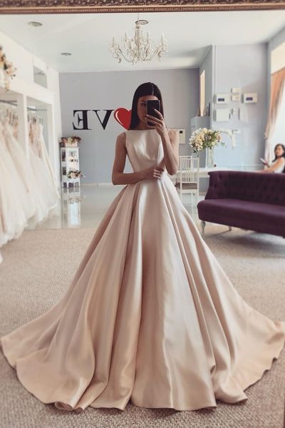 satin champagne gown