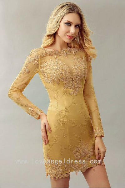 long sleeve cocktail gown