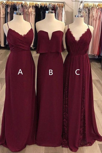 burgundy chiffon