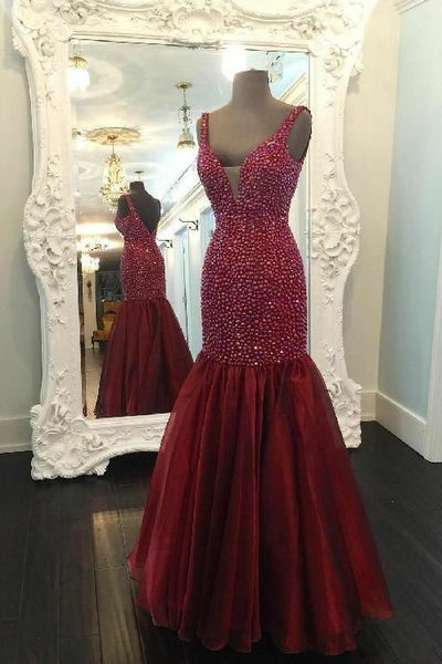 burgundy dress with rhinestones