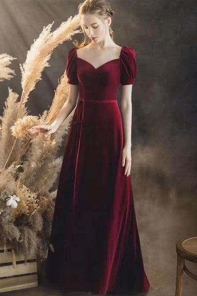 burgundy velvet gown