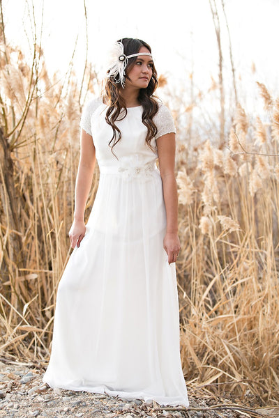 boho wedding dress short sleeves