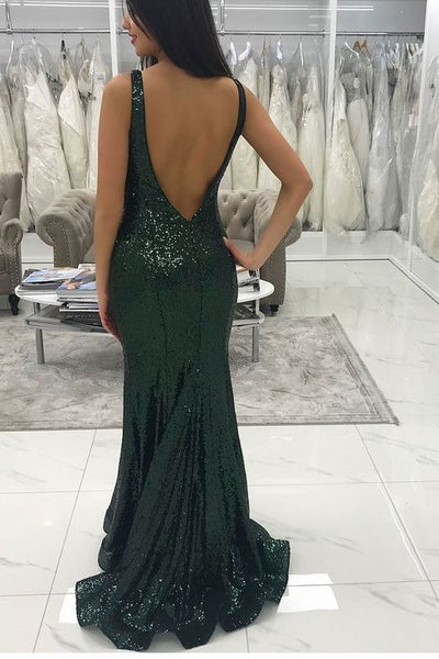 deep green formal dress