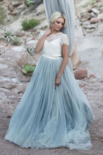 dusty blue tulle bridesmaid dresses