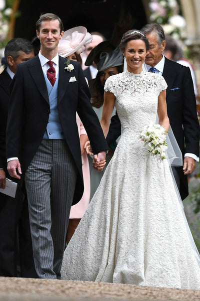 vintage high neck wedding dress