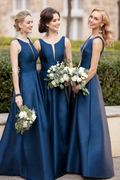 dark blue bridesmaid dress