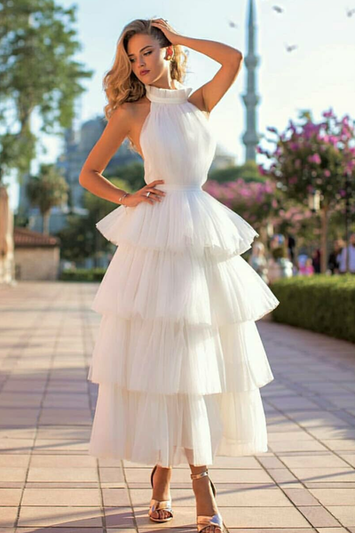 tiered wedding dress