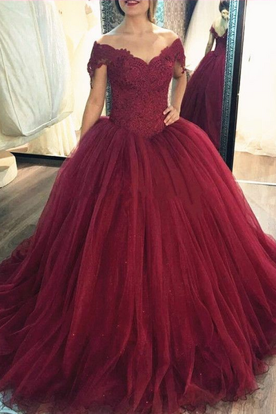 ball gown maroon