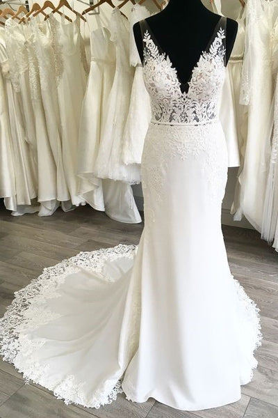 sheath wedding gown