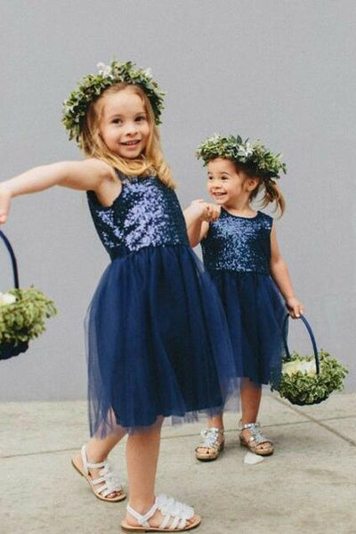 navy blue dresses for flower girl