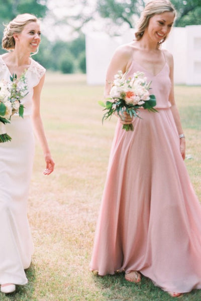 pink boho bridesmaid dress