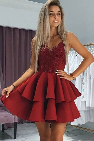 Plunging Sweetheart Lace Dark Red 