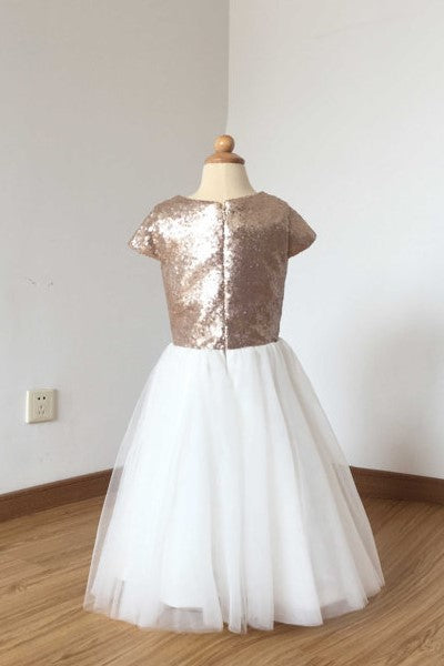 rose gold tulle dress