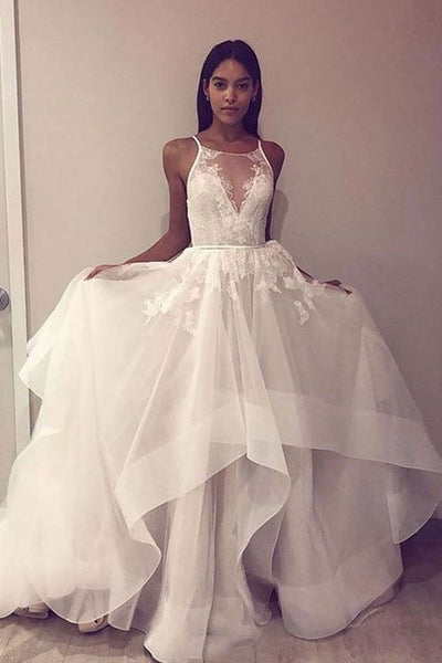 Ruffled 2019 Style Wedding Dress with 