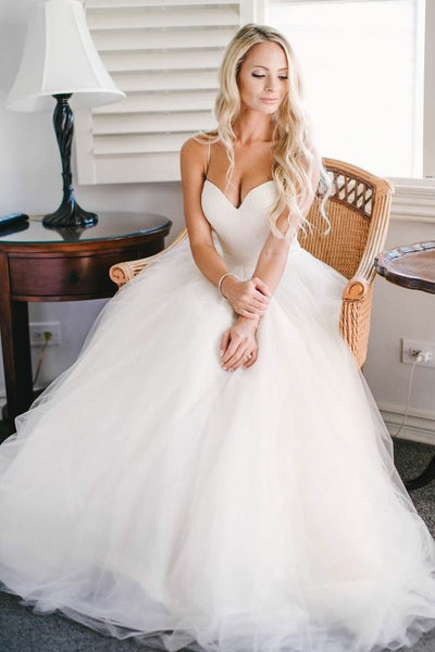 satin and tulle wedding dress