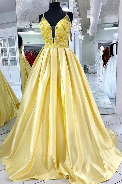 bright yellow formal dress