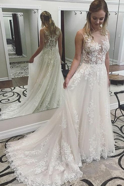 illusion bridal dress