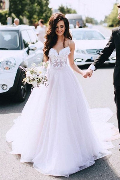 sheer lace bodice wedding dress