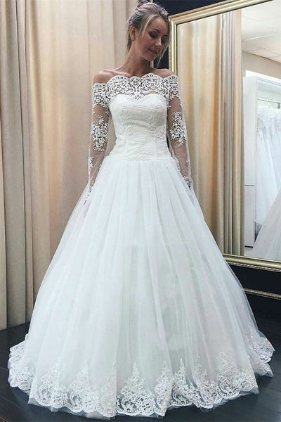 long sleeve sheer lace wedding dress