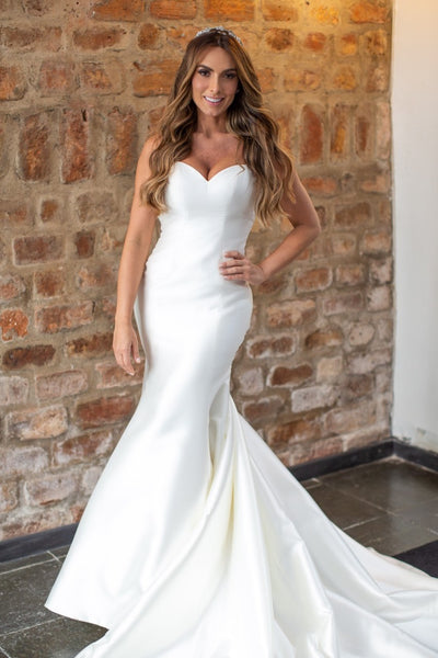 satin mermaid wedding gown