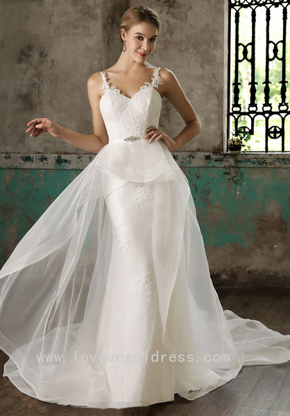 column wedding gown