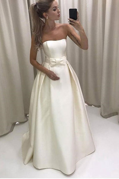 satin bow wedding dress