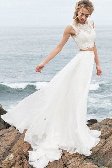 two piece wedding gown