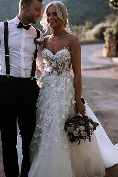 flower petal wedding dress