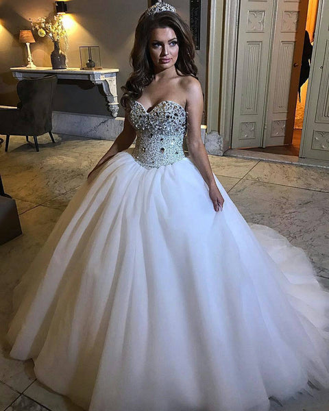 Sweetheart Rhinestones Wedding Dress Ball Gown 2020 Loveangeldress 1367