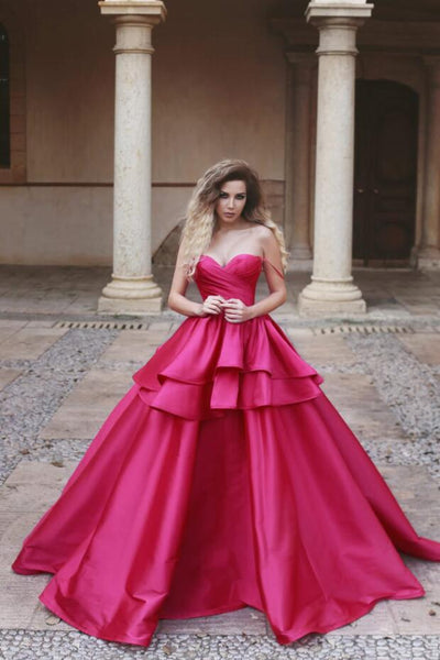 fuchsia pink ball gown