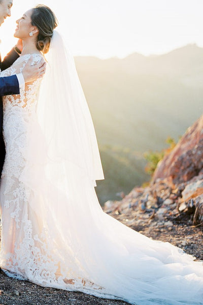 two tier ivory wedding veil