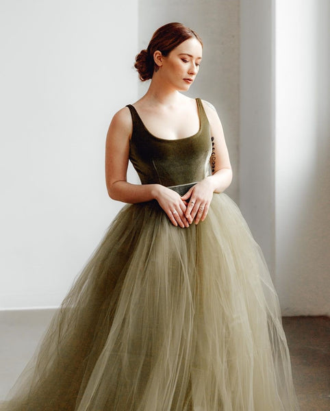 velvet tulle dress