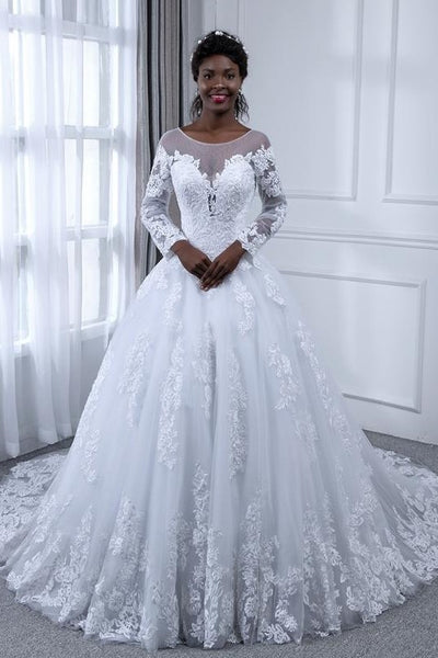 illusion lace wedding dress