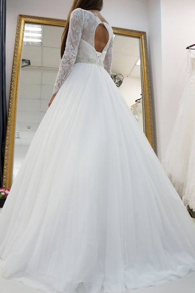 white dress with tulle skirt