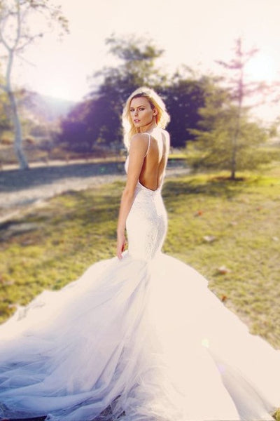 mermaid wedding dress with tulle skirt