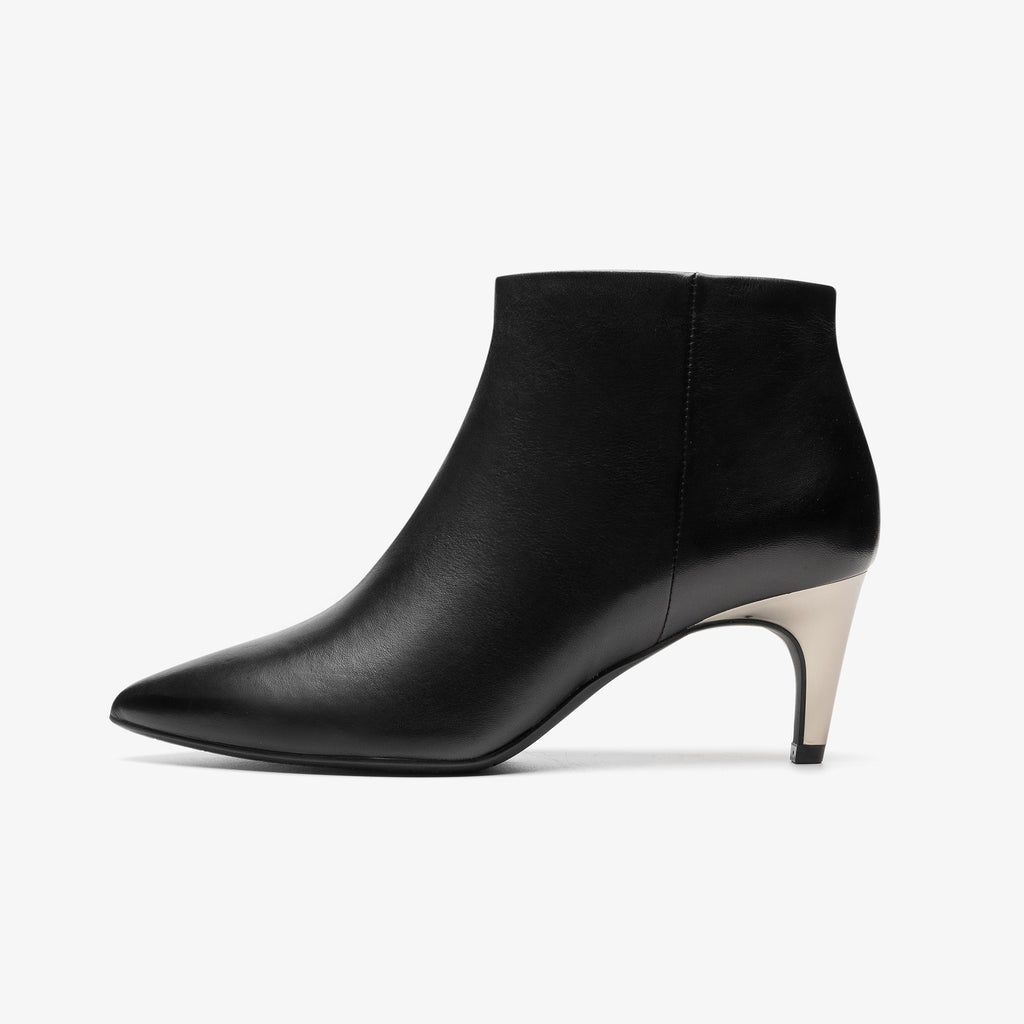 leather heeled booties