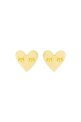 Heart stud earrings, katie dean jewelry, dainty feminine studs