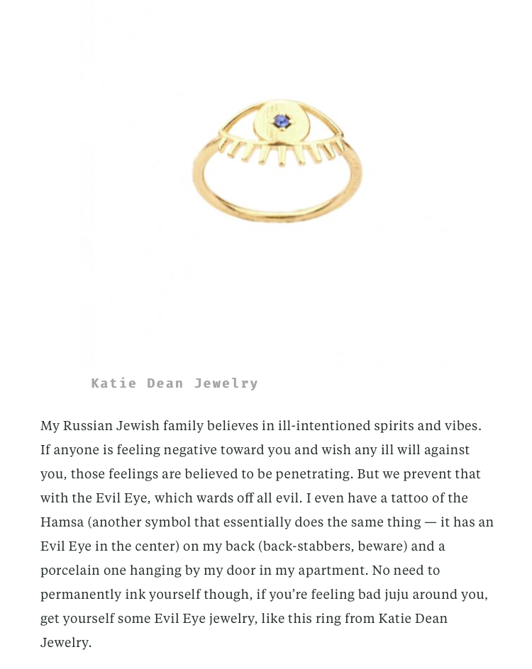 hello Giggles Katie Dean Jewelry evil eye ring