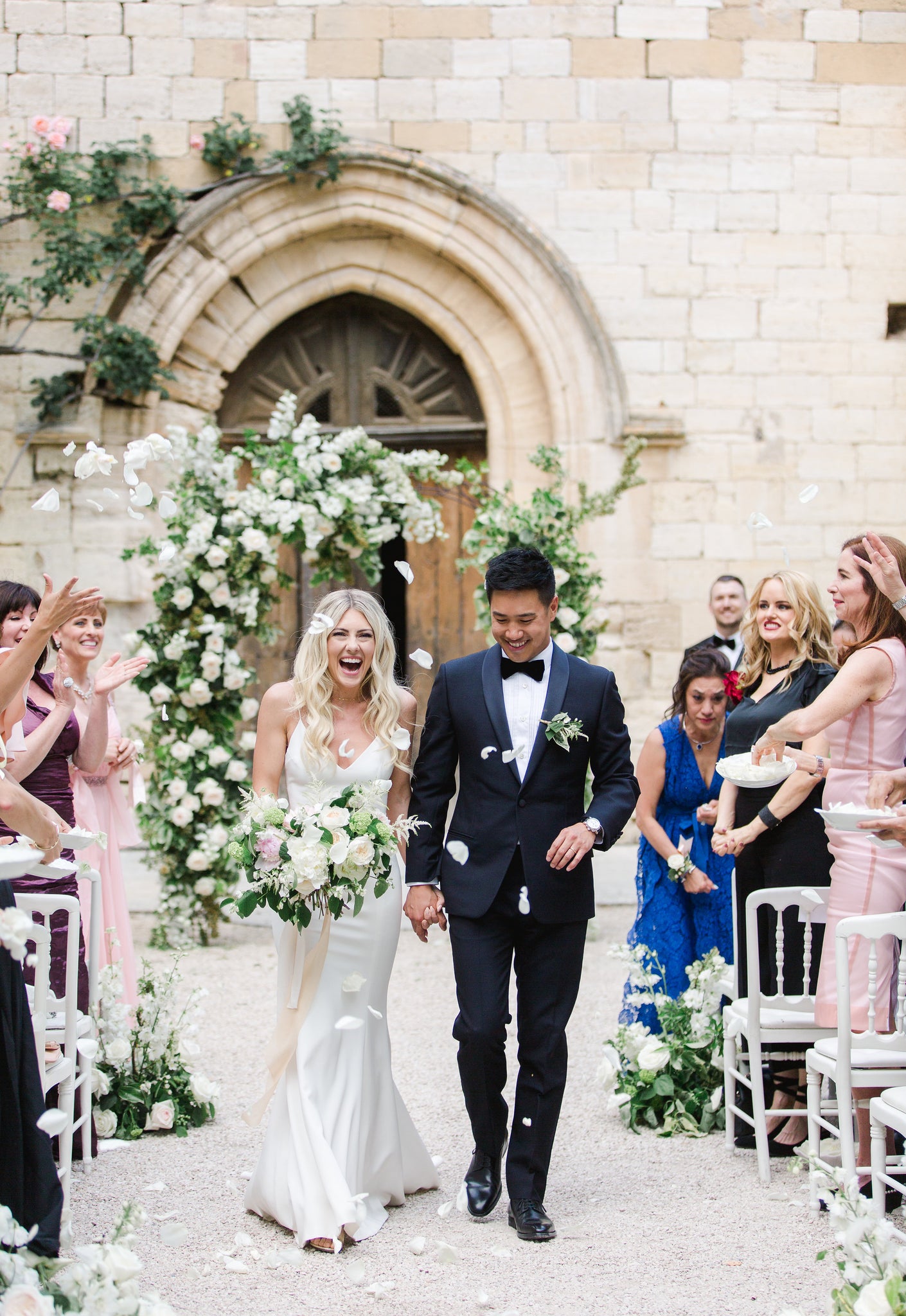 Katie Dean + Jon Tam Destination wedding, Provence, France Wedding, rose petals