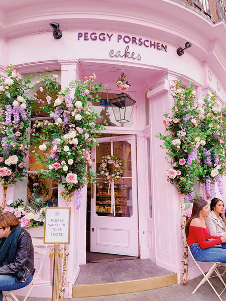 London Travels, Floral Installment at Peggy Porschen Cakes, Katie Dean Jewelry Travel Guide