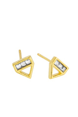 Love Triangle dainty stud earring, Katie Dean Jewelry 
