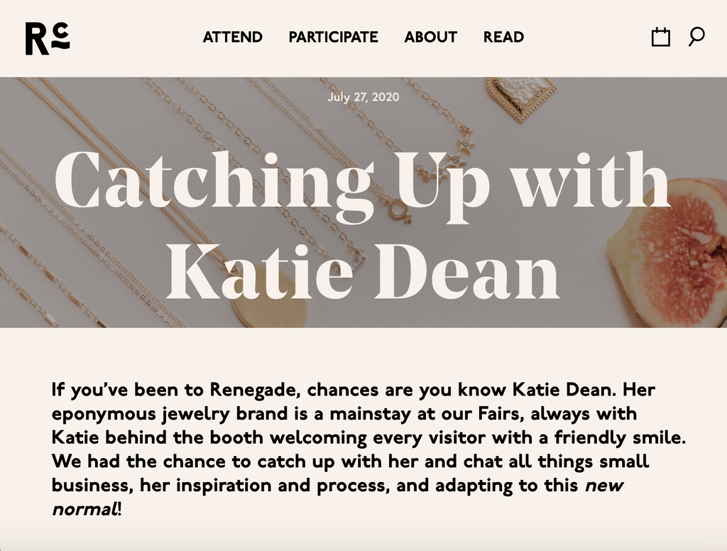 Renegade Craft interview with Katie Dean, Jewelry Designer based in California