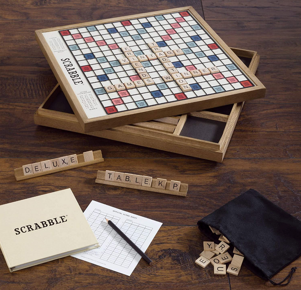 Scrabble Board Game made of wood with swivel
